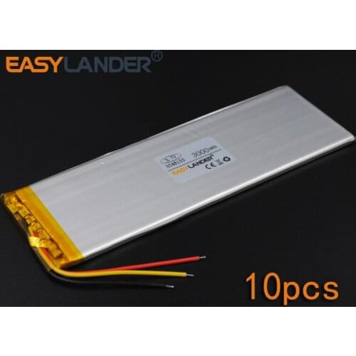 10pcs/Lot 3.7V 3000mAh 3548155 Rechargeable li Polymer Li-ion Battery Fr Bluetooth Notebook E-Book Power Bank Portable Consumer