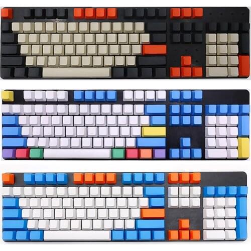108Pcs PBT Lightproof No letters Key Caps Replacement for Mechanical Keyboard 108 Keyscaps Keys Variety Of Color Choices