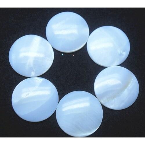 20pcs natural white shell cabochons size 25mm white color round shape for making pendants beads findings new arrived