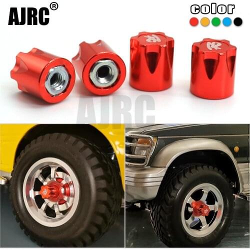 4PCS CNC Aluminum Alloy M4 Nut Wheel Rim Hat Cap For 1/10 RC Crawler TRX4 TRX6 D90 D110 SCX10 RC Drift Tamiya Yokomo HPI HSP