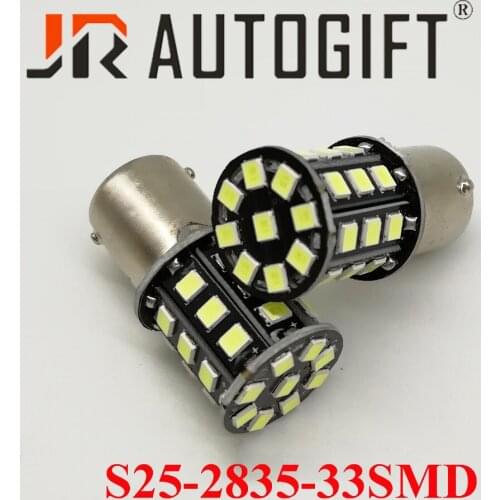 50pcs 1156 1157 7440 7443 BA15S P21W P21/5W BAY15D 33 led 2835 smd Brake Lights auto Reverse Lamp Daytime Running Light white