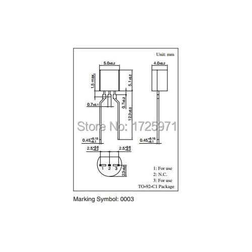 50PCS/LOT UNH0003 0003 TO92 Transistor For overcurrent protection