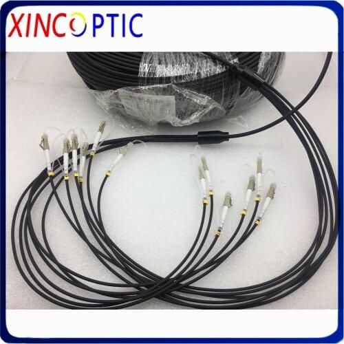 Armored Patch Cord Multimode 6 core 20M MM OM1 62.5/125 OM2 SC LC FC ST 6 fibers 20 Meters Armored Optical Fiber Jumper Cable