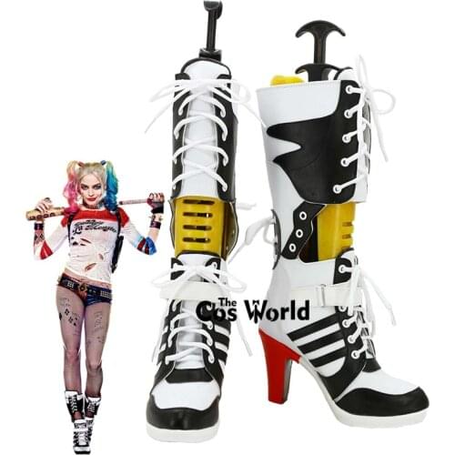 DC Clown Joker Harley Games Customize Cosplay High Heels Shoes Boots