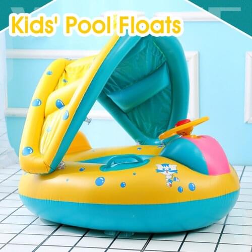 Home Pool Float Inflatable Kids Water Float Ring with Handle Safety Seat Swimming Rings for Babies Toddlers for Summer Water Fun