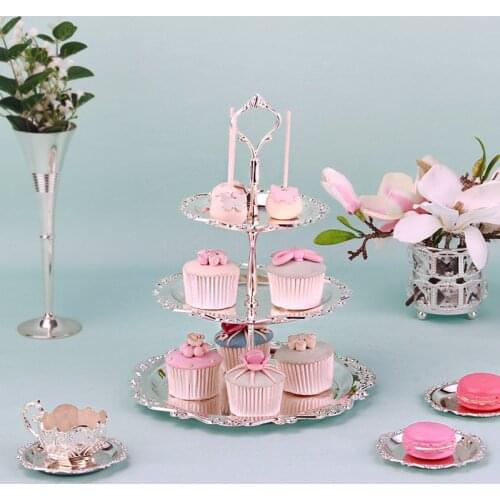 Europe metal 3layer serving storage rack kitchen tray wedding Cake stand Dessert table decorative Cosmetic storage trays SNTP061