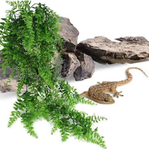 1-3pcs Reptile Lizards Terrarium Decoration DIY Aquarium Fish Tank Plant Fake Hanging Realistic Artificial Vine Pet Supplies