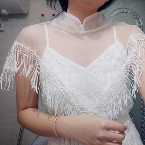 Lace Tulle Women Bolero White Pink Red Black Pearl Lace Bridal Cape Mariage Wedding Top Shawl Elegant Evening Jacket Wraps