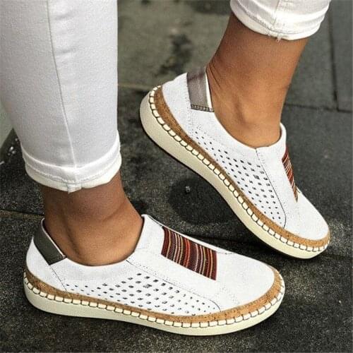 Leather Loafers Casual Shoes Women Slip-On Sneaker Comfortable Loafers Women Flats Tenis Femenino Zapatos De Mujer