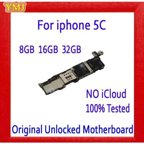 Clean iCloud For iphone 5C motherboard with Chips,100% unlocked for iphone 5C cellphone motherboard Logic Board，frre shipping