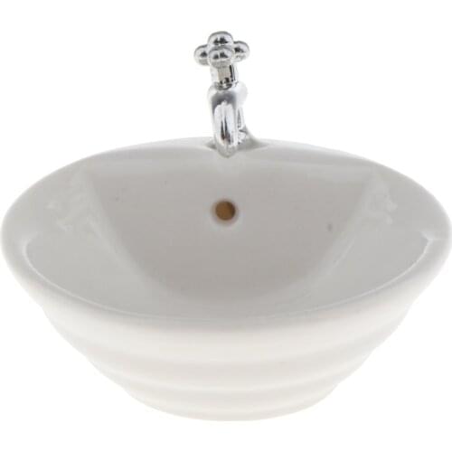 1:12 Miniature Wash Basin for Dollhouse Bathroom Furniture Supplies Scenery