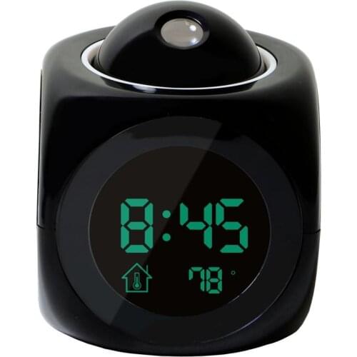 Fashion Attention Projection Digital Weather LCD Snooze Alarm Clock Projector Color Display LED Backlight Bell Timer 2020 HOT
