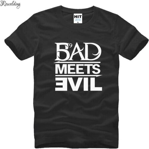 Eminem Bad Meets Evil rap rock Mens T-Shirt T Shirt For Men 2018 New Short Sleeve Cotton Casual Top Tee Camisetas Masculina