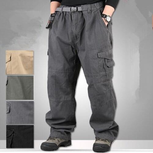 Men Extra Large Size Wide Leg Hip Hop Pants Men Casual Cotton Harem Cargo Pants Loose baggy Trousers Streetwear
