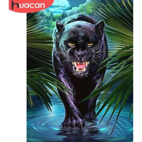 HUACAN 5D DIY Diamond Painting Kit Animal Full Square Diamond Embroidery Leopard Mosaic Handmade Gift