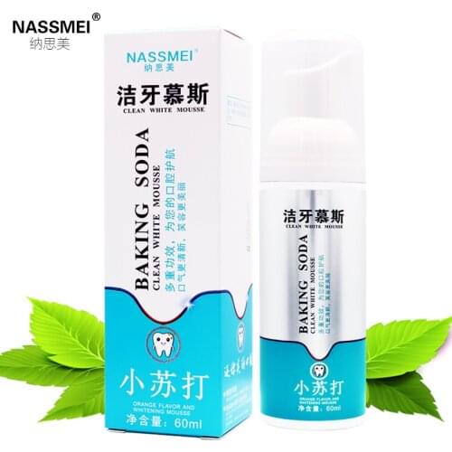 NASSMEI tooth mousse massage foam mousse whitening and removing stains peppermint baking soda toothpaste 60ml