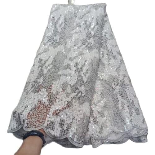 New Arrival Fashionable Tulle Embroidery French Net Lace Fabric 20BZL-62405 with Sequins for Party Dress