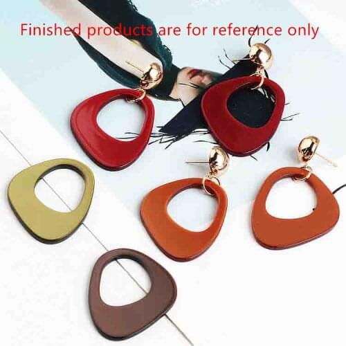 New style color printing geometry Hollow Irregular polygon shape fashion acrylice beads charms diy jewelry earring pendants