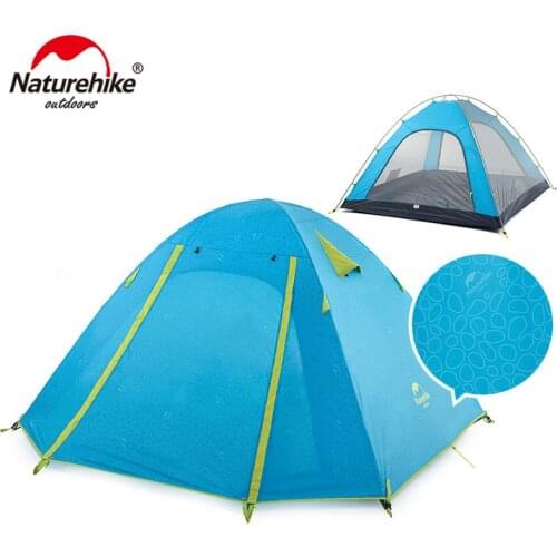 NatureHike P Series Classic Camping Tent 210T Fabric For 4 Persons UPF 50+ NH18Z040-P