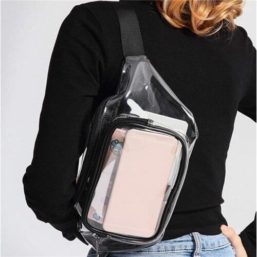 PVC Women Waist Fanny Pack Belt Bag Hip Bum Bag Clear Transparent Chest Pouch Drifting Mobile Phone Storage Bags