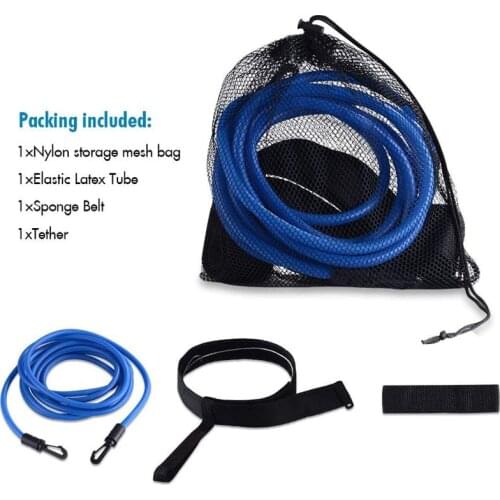 3/4m Adjustable Swim Training Resistance Elastic Belt Swimming Exerciser Safety Rope Latex Tubes Swim Tether Elastic Rope Band