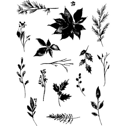 2021 New Christmas Bloom Flower Clear Stamps Leaves and Iris Scrapbooking For Crafts Greeting Card Making no Metal Cutting Dies