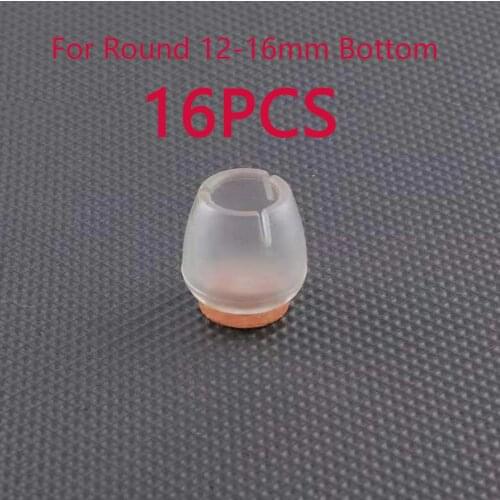 16pcs Silicone Chair Caps Table Foot Pads for Round 12-16mm Bottom Non-Slip Furniture Covers Socks Floor Protectors Foot Pad