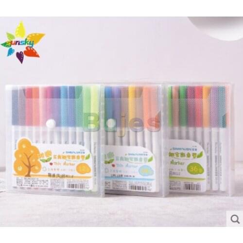 Simbalion 12/24/36 color Washable color pen Thin rod 1.0 mm safe and non-toxic for childrens watercolor brush art supplies