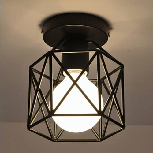 Semi-Flush Mount light E27 Base Industrial Vintage Style Wall lamp Hanging Light Fixture for Hallway Study Room Bedroom