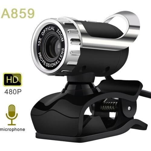 HD USB Webcamera 360 Degrees Digital Video Webcam with Microphone Clip CMOS Image for Computer PC Desktop Laptop TV Box
