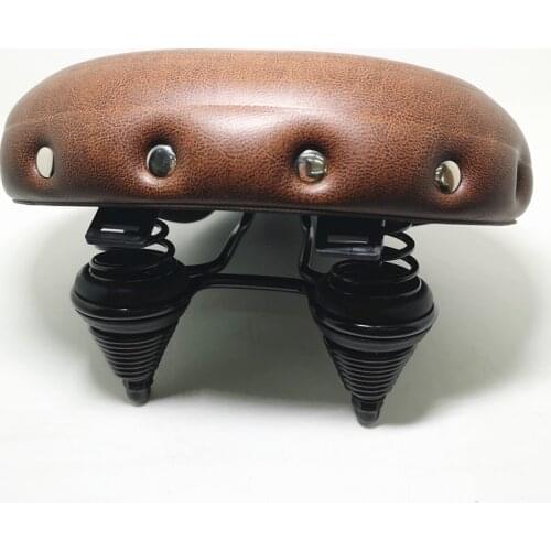 Q1051 Bicycle retro car commuter car beach bike saddle large pull down spring saddle conical spring saddle