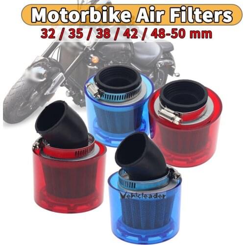 32/35/38/42/48-50mm Bend Elbow / Stright Motorcycle Motorbike Air Filter Cleaner Fits 50cc-250cc ATV Pit Dirt Bike Splash Proof
