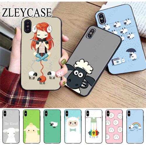 Knitting Meditation sheep mutton black Phone Case For iphone x xs xr xsmax 11 12pro max 5s SE 2020 6splus 7 8plus 12mini cover