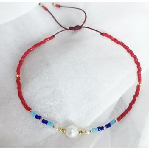 Pearl Bracelet Delica Beads Miyuki Bracelets Homme Multi Glass Stone Pulseras Enthnic Handmade Rope Chain Fashion Beaded Jewelry