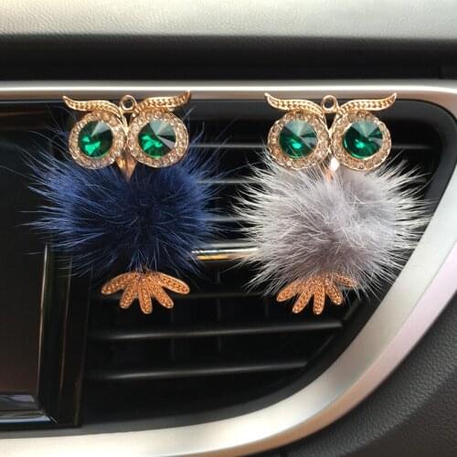 1Pcs Crystal Owl Car Air Freshener Auto Outlet Perfume Clip Interior Accessories Car-styling Vent Solid Fragrance Diffuser