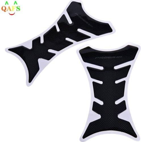 1Pcs Universal Fishbone Carbon Fiber Tank Pad Tankpad Protector Sticker Motorcycle Black color