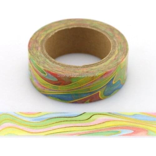 1pc Golden Rainbow Marble Foil Washi Tape Watermark Japanese Paper DIY Masking Tape Adhesive Tapes Stickers Decorative Tapes