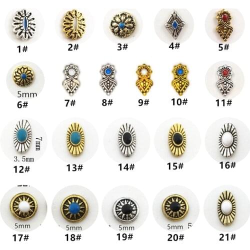 10pcs/lot Japan Korea 3D Alloy Nail Decorations Metal Retro Fancy Styles Nail Art Accessories DIY Charm Styling Tools Nail Parts