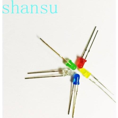 100pcs 3mm LED Light White Yellow Red Green Blue Assorted Kit DIY LEDs Set 3 mm LED 5 kinds of