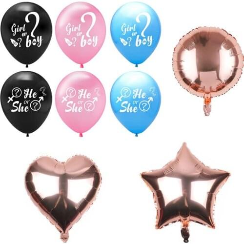 12inch He or She Balloon Baby Shower Birthday 18inch Star Heart balloon Party Decoration Supplies Birthday Party gir or boy