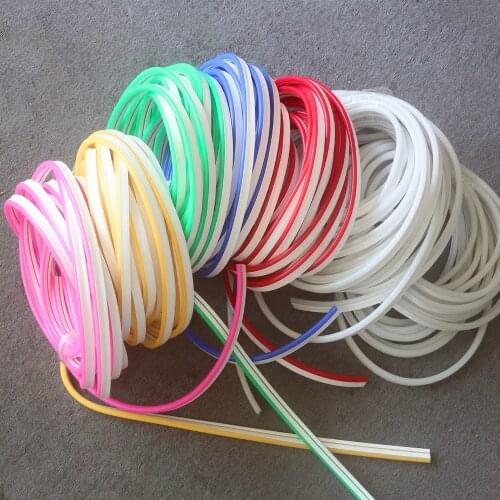 12V Led Neon Strip Light Sign Rope Flexible Tape Soft Bar Silicon Tube Waterproof 2835 SMD White Red Green Yellow Pink Blue