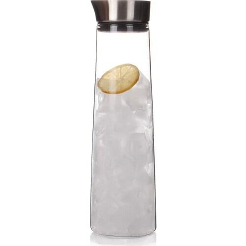 1L 1.5L Heatproof Glass Carafe with Stainless Lid Two ways to use Hot or Iced Water Pitcher Fruit Flower Tea Teapot