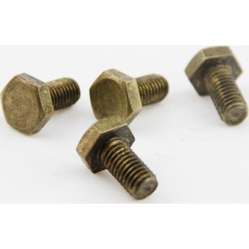 20Pcs Brass Bolts M4 M5 M6 M8 M10 Hex Head Metric Threads Brass Hex Bolts