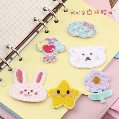 20pcs Stick On bordados parches ropa Cloud Star Flower Patches Embroideried Patch Appliques Children Jeans Jacket Patchwork DIY