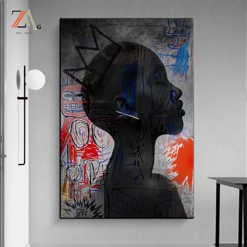 Abstract graffiti woman home art deco gift on canvas poster living room decoration wall art canvas print decorations for home