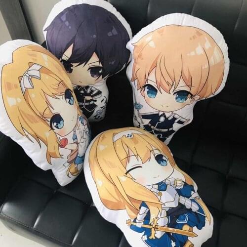 Anime Sword Art Online Plush Pillow Toy Cosplay SAO Asuna Kirito Sinon Kurain Short Stuffed Pillow Back Cushion Doll Gift