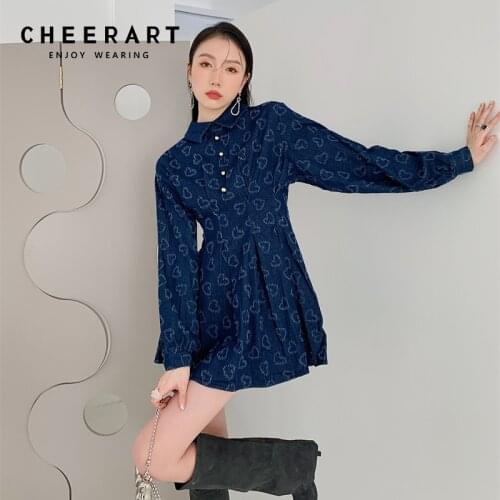 Модные джинсовые платья Cheerart China At AliExpress