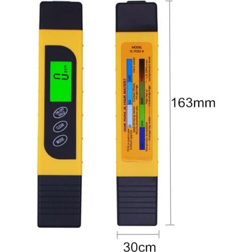 3 In 1 Digital TDS EC Meter Temperature Pen Conductivity Water Quality Tester Backlight for Pools, Drinking Water, Aquariums