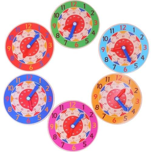 Children Montessori Wooden Clock Toys for Kids Early Preschool Teaching Aids Hour Minute Second Cognition Party Favor