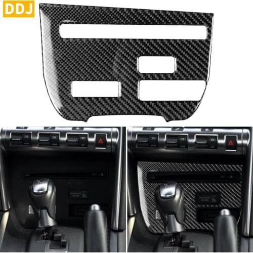For Nissan GTR R35 2008-2016 Carbon Fiber CD Player Console Panel Switch Sticker Decorative Cover Trim Interior Car Accessories